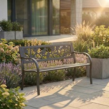 Steel garden bench seater - 3,