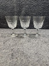 3 x Stunning "Bruce" Small White Wine Glasses (Royal Brierley style)  4 1/8"