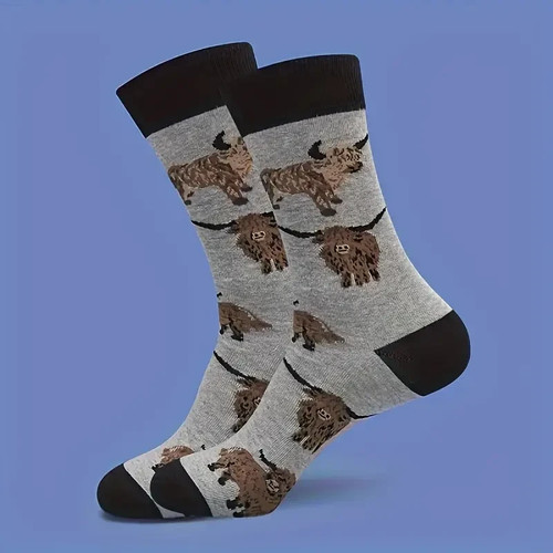 Highland cow socks funny farm - cow,