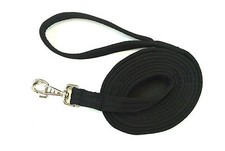 Dog Training Lead Horse Lunge Line Large Padded Soft Strong Air Webbing In Black