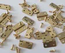 Gold Hinges DIY Boxes Craft Models Dolls House Wooden Box Chest Door Screw Hinge