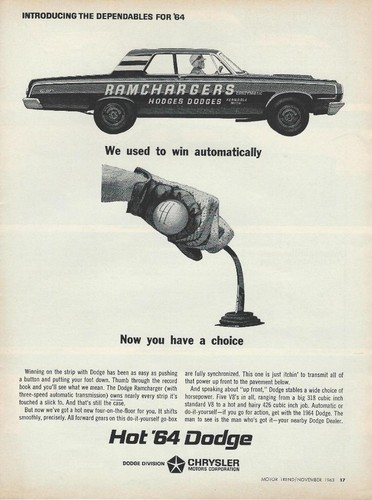 1964 dodge ramchargers - dodge, ad/426