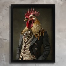 Rooster In A Suit Art Print
