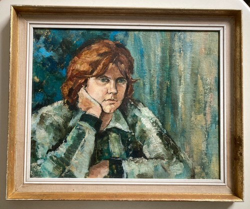 Vintage oil painting lady - vintage,