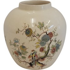 Royal Cauldon Decorative Ceramic Vase Floral Bird Design Vintage