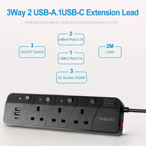 Extension lead with usb - extension, 2