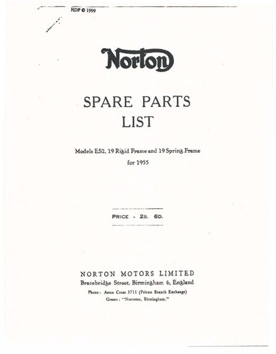 Norton parts manual - norton,