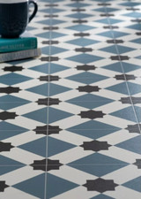 Edwardian Blue Sheet Vinyl Flooring.