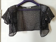 Black Sequin Bolero -Small