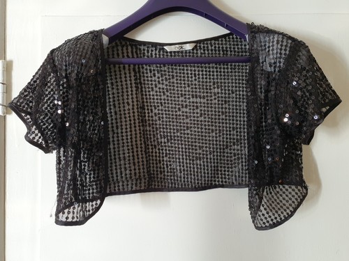 Black sequin bolero - black,