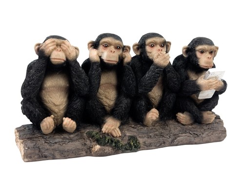 Three wise chimps monkeys - three,