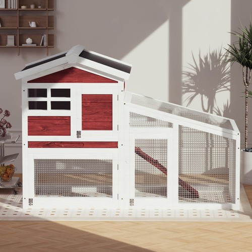 Tier wooden rabbit hutch - 2-tier,