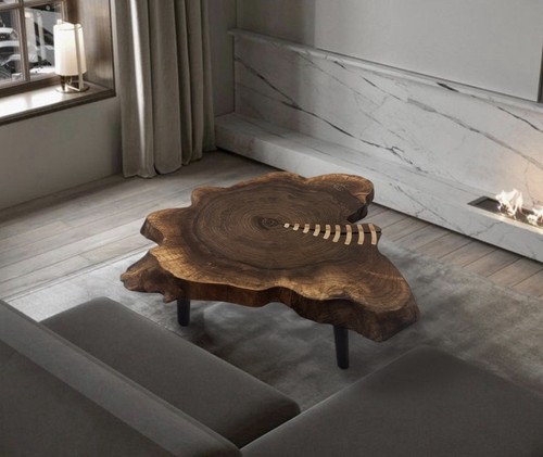 Oak coffee table tree - table, slice