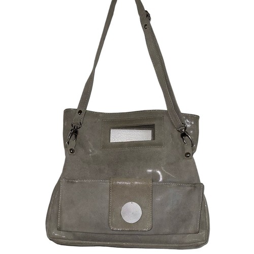 Valentina gray leather large - gray,