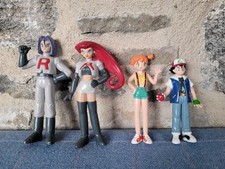 Vintage 90s Pokemon Figures Ash Ketchum Misty Jessie & James Team Rocket Bundle