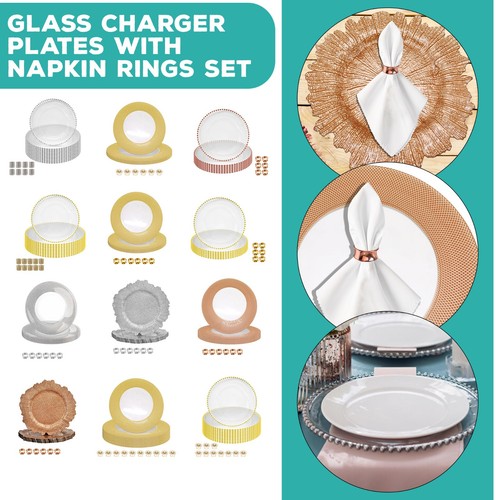 Vintage glass charger plates - glass,