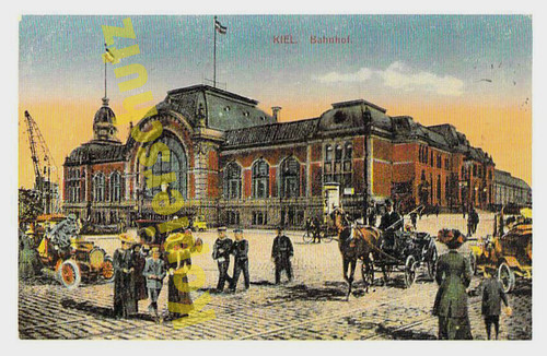 Kiel postcard station carriage - postcard,