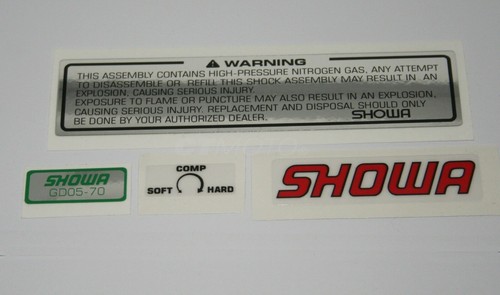 Showa rear shock decals - rear,