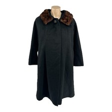 1950s Black wool Swing coat