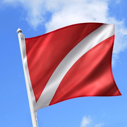 Dive flag inch red and - x,