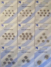 Snap Fasteners Press Studs Metal Black or Silver Small Medium Large 5mm to 19mm