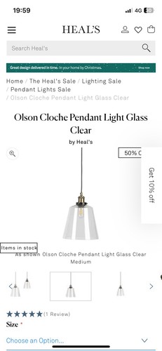 Olson small cloche pendant - small,