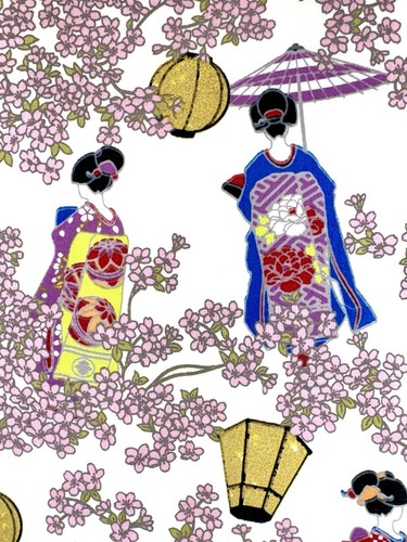 Japanese cotton fabric geisha - cotton,