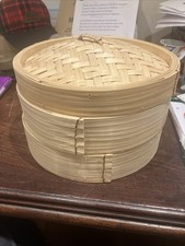 Large 10 Inch Diameter 2 Tier With Lid Bamboo Steamer - Only Used Twice