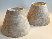 Pair French Handmade Natural Linen Drum Mini Clip On Candle Shades H11 X D15cm