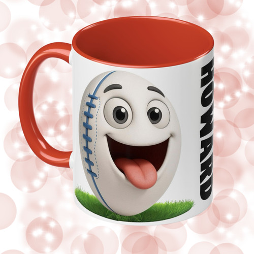 Rugby ball mug personalised - ,