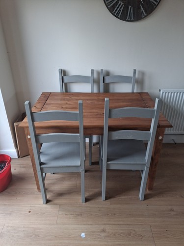 Brown table with four chairs - brown,