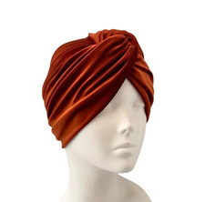 Rust Soft Velvet Turban Twist