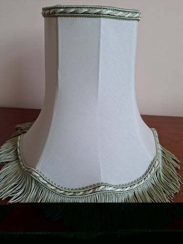 Pale green lined lamp shade - pale,
