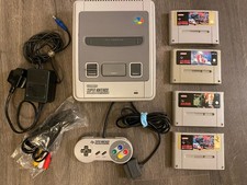 Super Nintendo SNES Pal Uk / Game Bundle 4 Games One Controller Tested Working