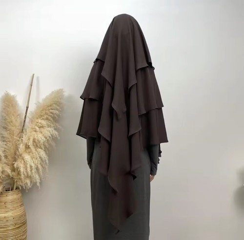Layered long khimar hijab - layered,