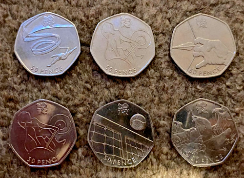 London olympic 2012 50p coins - 2012,