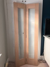 Wickes Oxford Oak Veneer Bi Fold Door Fully  Glazed - complete with all fittings