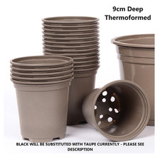 Plant Pots 9cm Black Plastic
