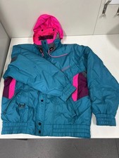 Vintage 90s Nevica skiing Classic Ski Jacket Size M Blue Pink fancy dress 