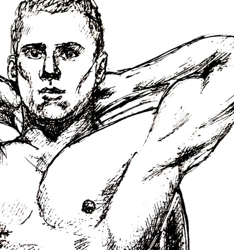 Male nude original - nude, art