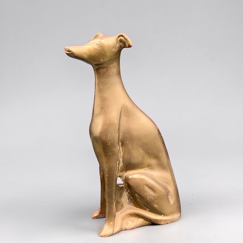 Brass vintage seated greyhound - vintage,