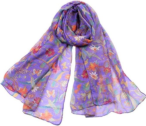 Hummingbird print lady scarf - print,