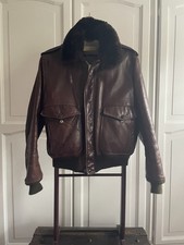 Vintage Schott 1970’s Flight Jacket Size 42 USA Made Brown Leather Great Patina