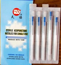 Acupuncture Needles With Guide Tube for Single Use 0.25x40mm