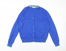 Dickins & Jones Womens Blue Round Neck Cotton Cardigan Jumper Size L