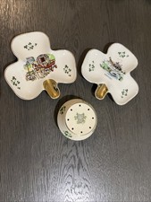 Irish Pottery From Cork - 2 x Shamrocks and 1 vintage Pomander Ornament