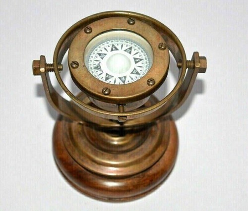 Antique brass nautical - , gimbal