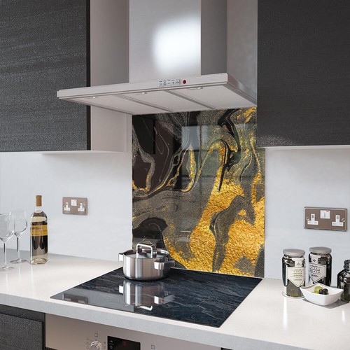 Glass splashbacks black - splashbacks, gold
