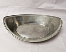 English Made Argent Pewter Fruit bowl ~ Hammered design 30cm long