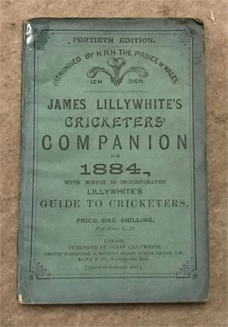 Lillywhite companion for 1884 - companion,
